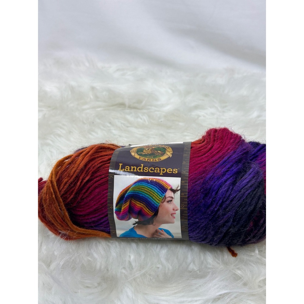 Lion Brand Landscapes Yarn Volcano 212 Acrylic Medium 4‎ Worsted Self Striping